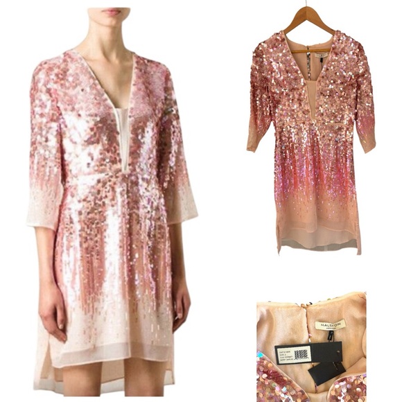 Halston Heritage Dresses & Skirts - NWT Halston Heritage Chiffon Sequin Mini Dress
